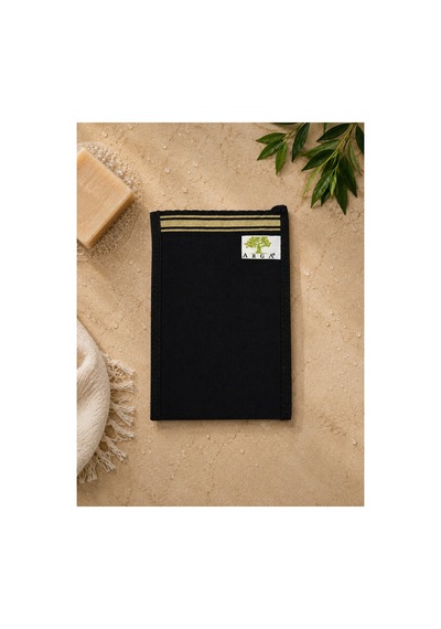 Lüks Krep Kese Siyah 25x18 Cm Geleneksel Hamam Kesesi Vücut Peeling Kesesi - 901047037