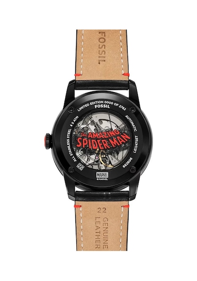 Fossil Fle1247set Marvel X Fossil Limited-edition Spider-man Erkek Kol Saati Ve Yaka İğnesi Seti Siyah