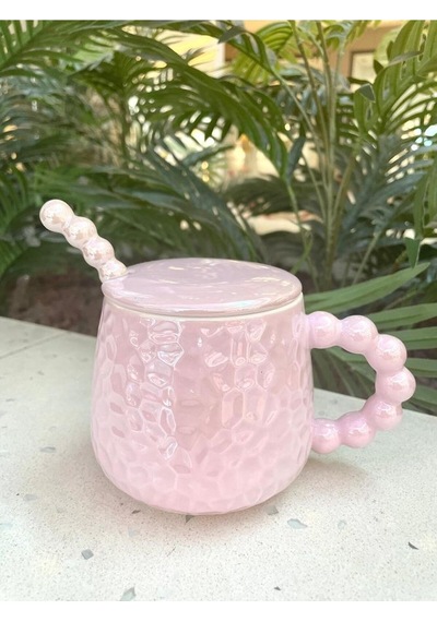 İnci Kupa Mug Lila-kupa Kapak Ve Kaşık