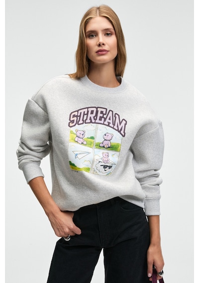 Grımelange PROGRISTO Kadın Puff Baskı Detaylı Regular Fit Grimelanj Sweatshirt