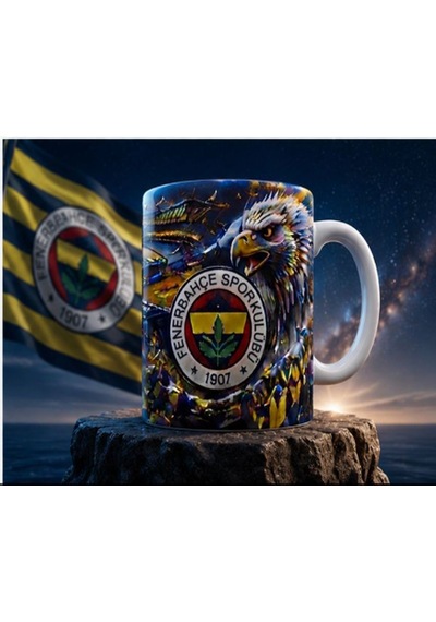 Fener Bahçe Kartal Tasarımlı Seramik Kupa Bardak Taraftara Özel Kahve Ve Çay Kupası Beyaz