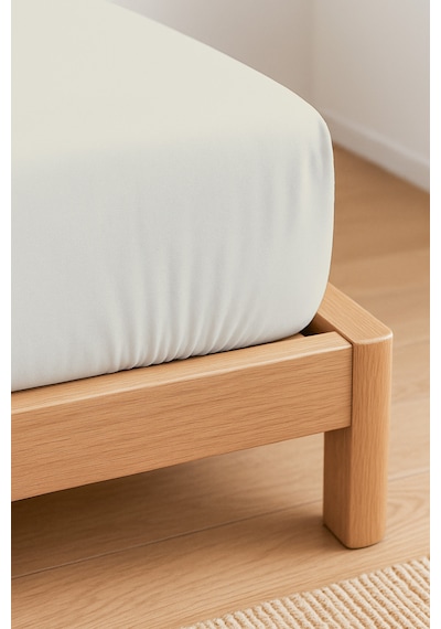 Purecomfort %100 Pamuk Ranforce Çift Kişilik Lastikli Çarşaf 160x200 Beyaz Taş