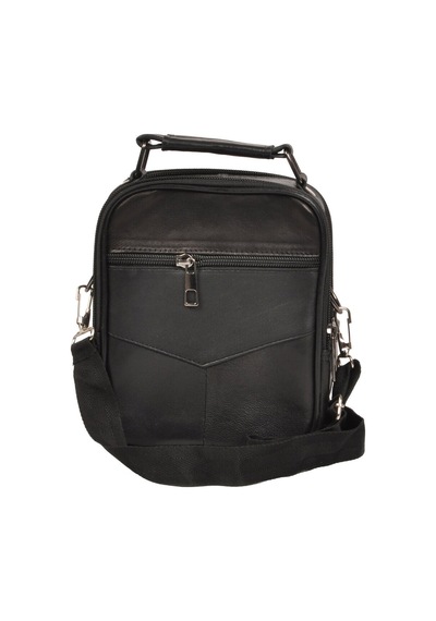 Praff Leather Siyah Hakiki Deri Çok Bölmeli Erkek Portfoy El Çanta Pc-004 Küçük Boy
