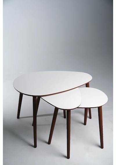 Paris 3'lü Zigon Sehpa &100 Mdf Beyaz