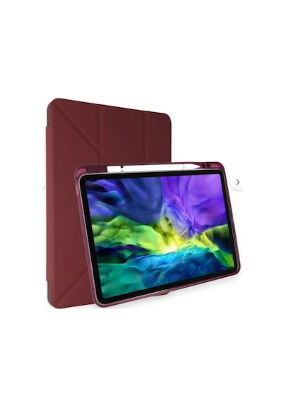 Fuchsia Galaxy Tab S10 Lite 10.9 İnç İle Uyumlu Kalem Bölmeli Katlanabilir Standlı Tri Folding Tablet Kılıfı Kapaklı Kılıf