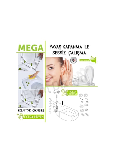 Mega Yavaş Kapanan Klozet Kapağı Diğer