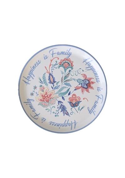 Keramika Çiçekli Pasta Tabağı 20 Cm Renkli