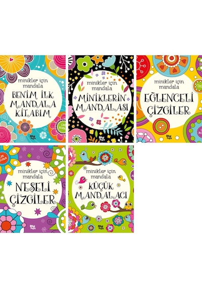Minikler İçin Mandala Okul Öncesi Eğitim İçin Bire Bir 5 Kitap Mandala Seti
