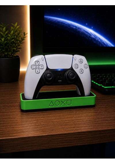 Veriqo 3d Ps5 Dualsense Şarj Ve Stand Ünitesi Playstation 5 Kontrolcü Masaüstü Düzenleyici Standı Yeşil