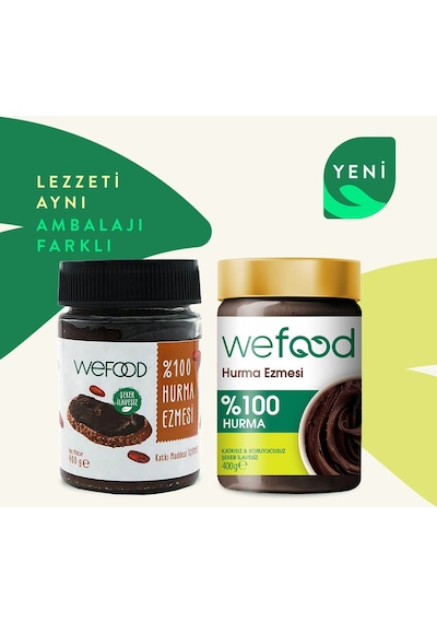Wefood %100 Sade Hurma Ezmesi 400 gr (Hurma Püresi, Hurma Dolgusu)