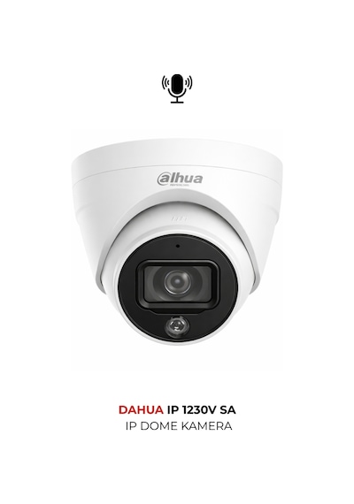 Ipc-hdw1230v-sa-0280b 2mp 30m Ir Gece Görüşlü Dome Ip Kamera Sesli Mikrofonlu