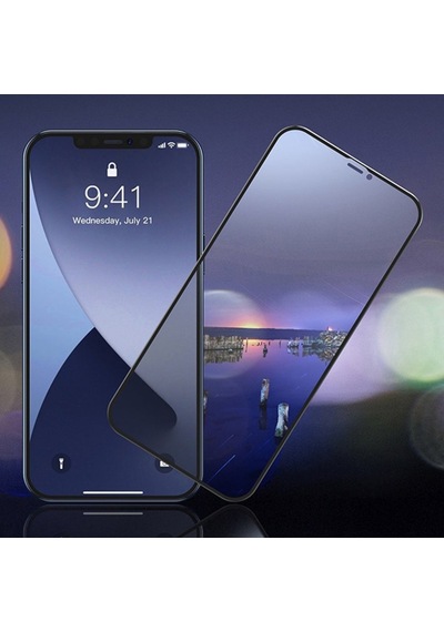 Baseus Apple Uyumlu   iPhone 12 Mini Ekran Koruyucu 0,23Mm Anti Spy Çerçeveli T Siyah (128921919)