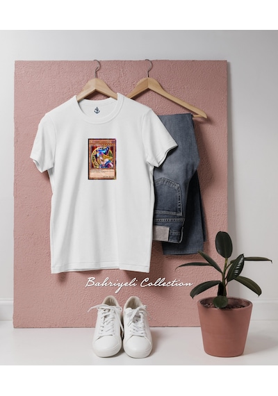 Oversize Yu-gi-oh Ticaret Kart Tasarımlı Unisex T-shirt Beyaz