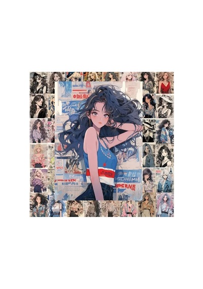 50'li Fashionable Woman Posters Stickers, Moda Sticker Seti Laptop Notebook Tablet Sticker Seti
