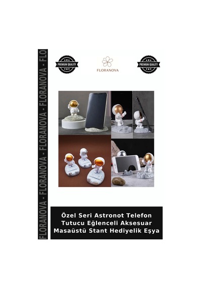 Özel Seri Astronot Telefon Tutucu Eğlenceli Aksesuar Masaüstü Stant Hediyelik Eşya
