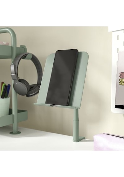 Ikea Relatera Telefon/tablet Standı, Açık Gri-yeşil, 14x17x27 Cm