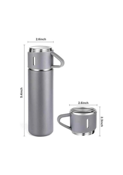 Termos Seti Paslanmaz Çelik 3 Bardaklı Vakumlu Termos Set 500 Ml 12 Saate Kadar Isı Koruma Çok Renkli 65669497