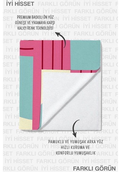 Kaktüs Temalı Modern Plaj Havlusu-bohem Pastel Sarı Pembe Havuz Deniz Hızlı Kuruyan Mikrofiber Havlu Keten Şafak