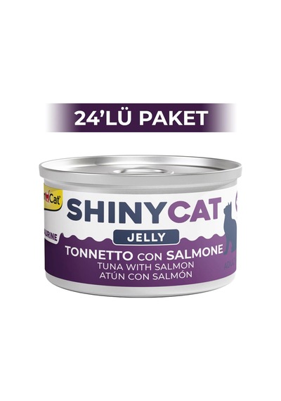 Gimcat Shinycat Jöle İçinde Somonlu ve Ton Balıklı Kedi Konservesi 24 x 70 G