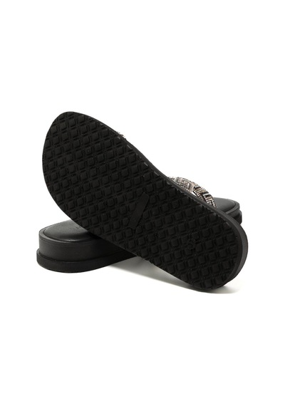 19 Black Terlik Kadın 26261 Myconian 2025 Greek Sandal Siyah