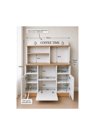 Coffeenola Kahve Köşesi, Mutfak Dekorasyon, Çok Amaçlı Dolap, Mikrodalga Mini Fırın Dolap, Bohem Tarzı Dolap Beyaz - Safir Meşe Beyaz - Safir Meşe Coffeenola Kahve Köşesi, Mutfak Dekorasyon, Çok Amaçlı Dolap, Mikrodalga Mini Fırın Dolap, Bohem Tarzı Dolap Beyaz - Safir Meşe Beyaz - Safir Meşe