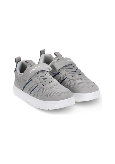 Slazenger Fıora Unisex Çocuk Cırt Cırtlı Gri / Saks Mavi Günlük Spor Ayakkabısı