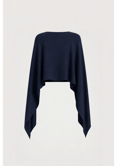 Suud Collection Lacivert Rae Penye Pelerin