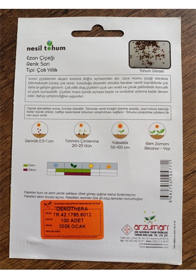 Nesil Tohum Ezan Çiçeği Tohumu 100 Adet