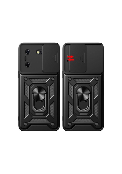 Tecno Pova 5 Kılıf Sürgülü Kamera Koruyucu Manyetik Standlı Tank Koruma Ata Pro Tech Mavi