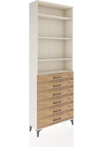 Arges Dolap 4 Raflı 6 Çekmeceli 88x30x243 Aytaşı-çam Aytaşı