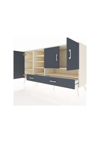 Kronos Konsol 8 Raflı 2 Çekmeceli 3 Kapaklı 176x59x99 Aytaşı-antr Aytaşı-antrasit