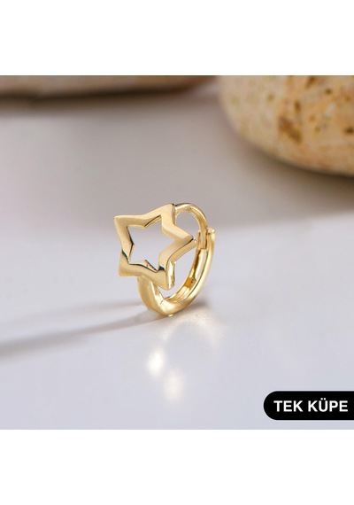 14 Ayar Tek Yıldız Halka Altın Küpe 0,65 Gr-6321