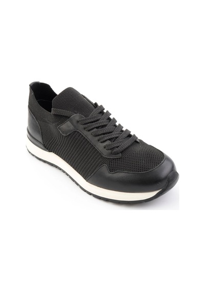 Bambi Siyah Hakiki Deri Erkek Sneaker E01730580382