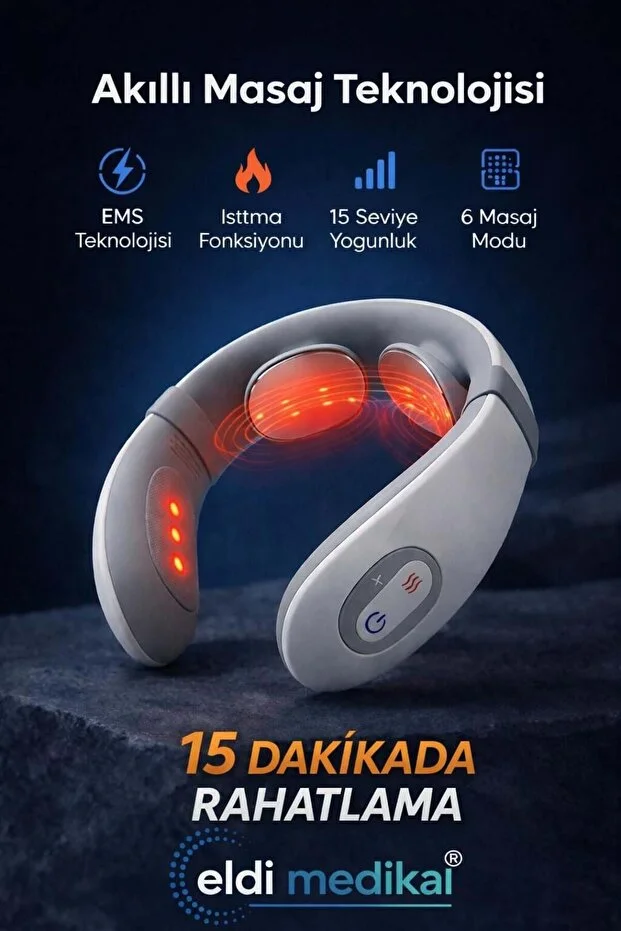 Eldi Medikal 6 Modlu Isıtmalı Wellness Teknolojisi Boyun Ve Omuz Masaj Cihazı