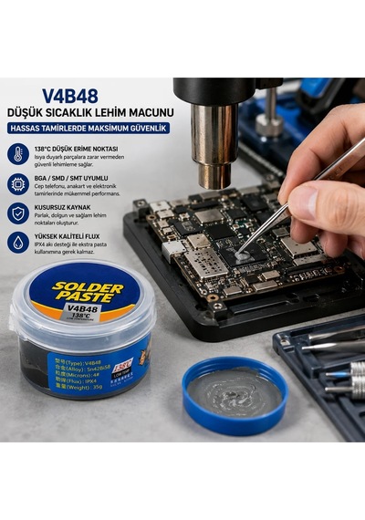 138 Derece Düşük Isı Ppd Lehim Macunu Lehim Pastası 35 Gr Cep Telefonu Pcb Smt Bga Tamir