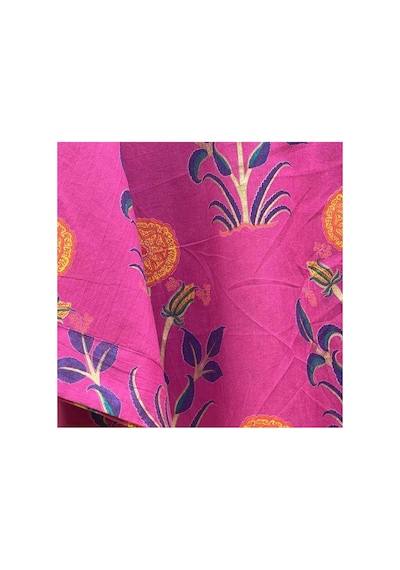 Lila Mare İthal Hint Kumaşlı Handmade %100 Pamuk Özel Tasarım Kimono Renkli Renkli