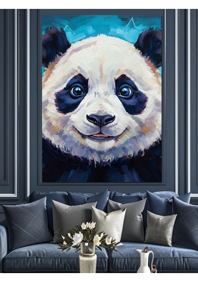 Karizma Tablo Çiçekli Su Altı Panda Dekoratif Kanvas - Mdf Ahşap Tablo