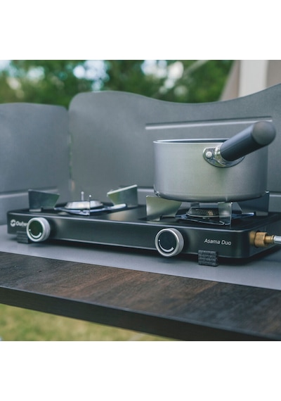 Outwell Asama Duo Burner Portatif İkili Kamp & Karavan Ocağı Siyah
