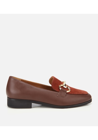 Hotiç Kadın Süet Deri Acı Kahverengi Tokalı Klasik Loafer
