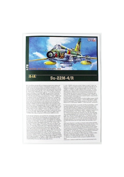 Mistercraft E012 1/72 Su-22 M4r 77 Jbg Savaş Uçağı Plastik Model Kiti-56318