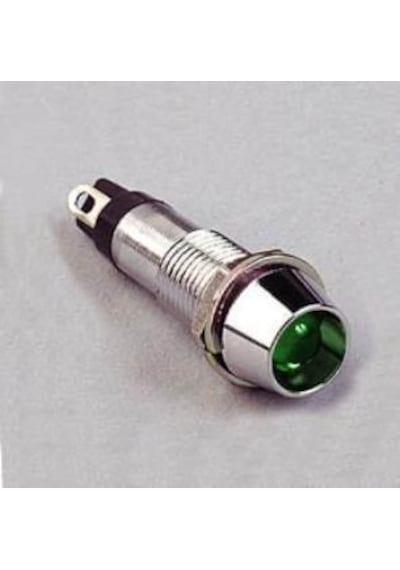 Sinyal Lambası 8Mm Metal 8Mm Yeşil 12V