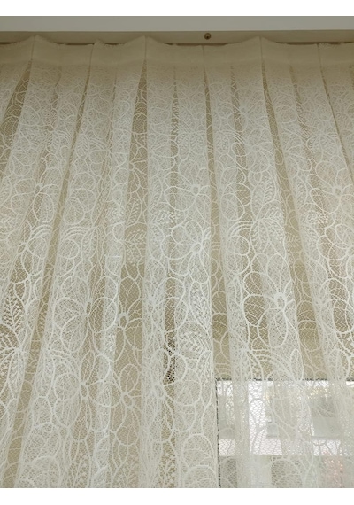 Özel Örme Dokulu Tül Perde, 100x250, Seyrek Pile, 1/2 Çok Renkli