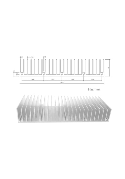 15cm X 6cm X 2.5cm Alüminyum Metal Soğutucu Blok Radyatör Peltier Isı Düşürücü Amfi Led Entegre