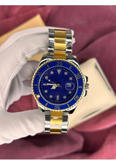 Mavi-gold Kadran Submariner Otamatik Erkek Kol Saati Altın - Gümüş