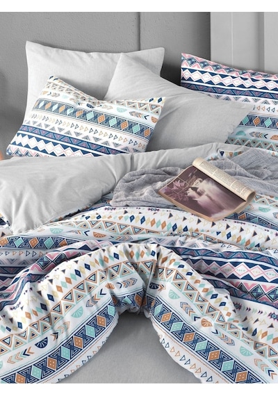 Mystory Home Lastikli Çarşaflı Çift Kişilik Nevresim Takımı Diamente