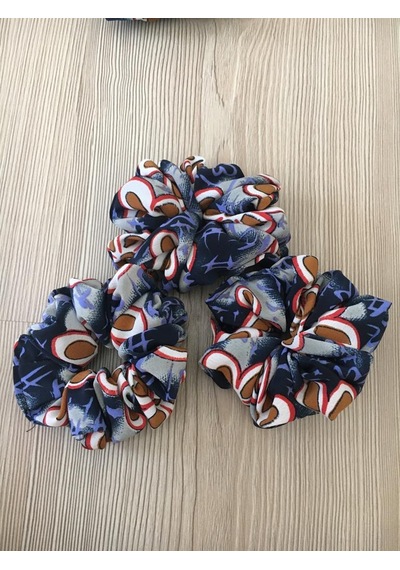 Simit Toka Çiçekli Mavi