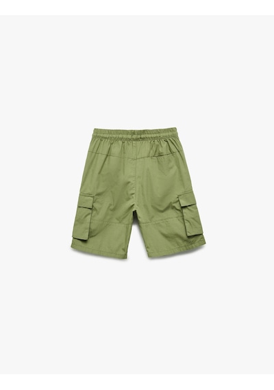 Koton Pamuklu Kargo Cepli Gabardin Şort Haki 5skb40223tw Haki