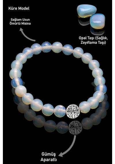 Sertifikalı Opal Taşı Bileklik - Gümüş Aparatlı Çok Renkli