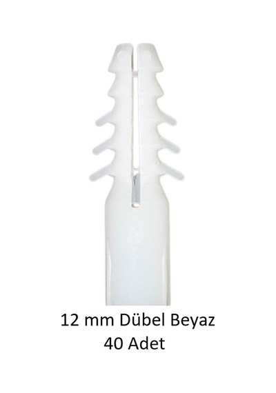 Dübel, 12 Mm Beyaz Dübel, 40 Adet
