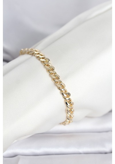 Cm 14k Gold Renk Yassı Zincir Model Kadın Bileklik - Lisinya Çok Renkli 34681084